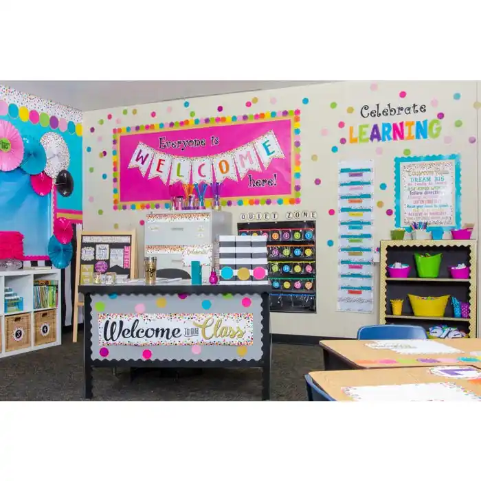 Super Sale Teacher Created Resources Confetti Black Border Trim, 2-3/4 x 35 Inches